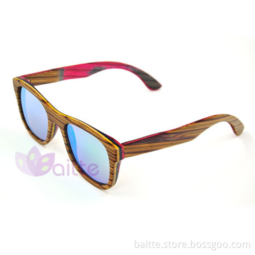 colorful custom wood sunglasses wood and bamboo